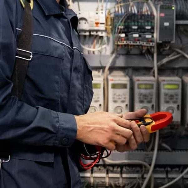 Electrician wearing blue gear — John McEwan Electrical in Wollongong, NSW